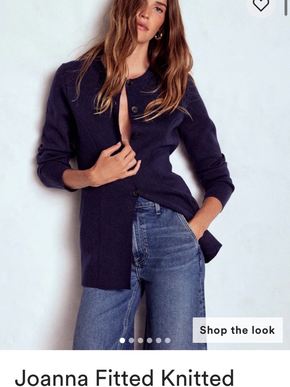 Boden Navy Fitted Knit Cardigan